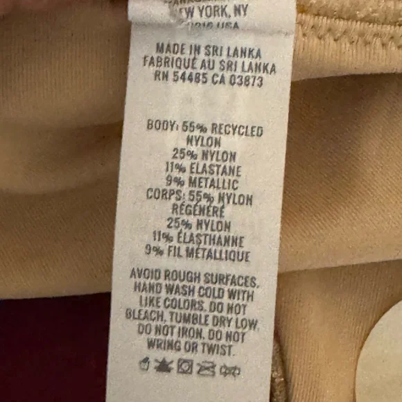 AA-574 Aerie‎ NWOT Cheeky Metallic Gold Summer Swim Bottoms Size L - Picture 11 of 11